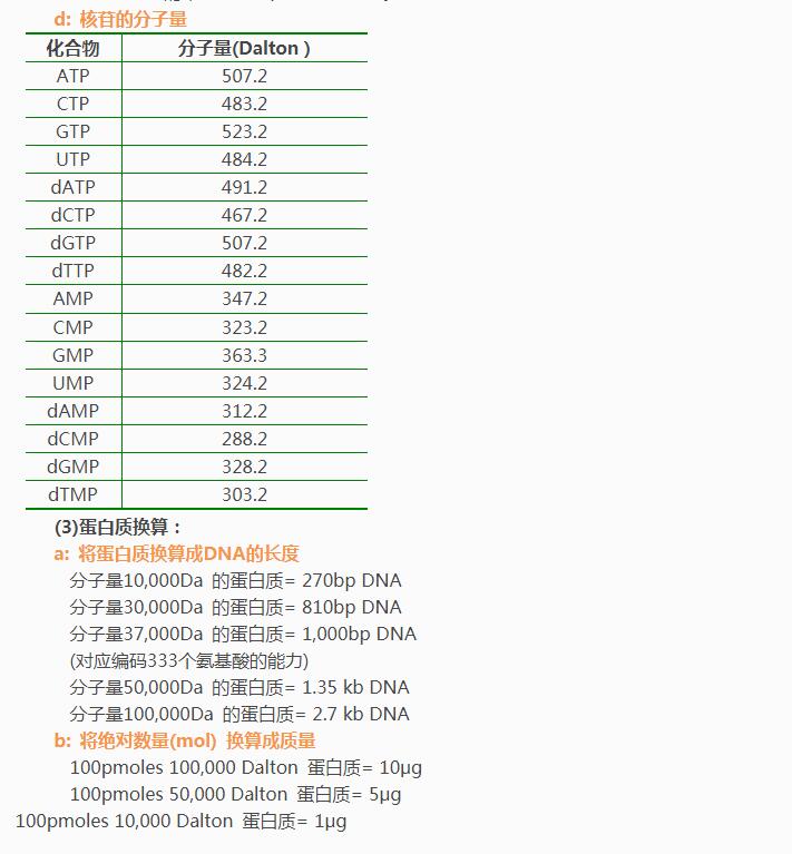 DNA分子量計(jì)算